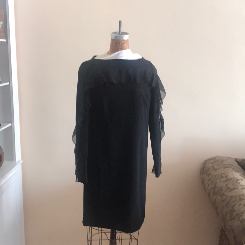 James Perse Black Dress with ruffle